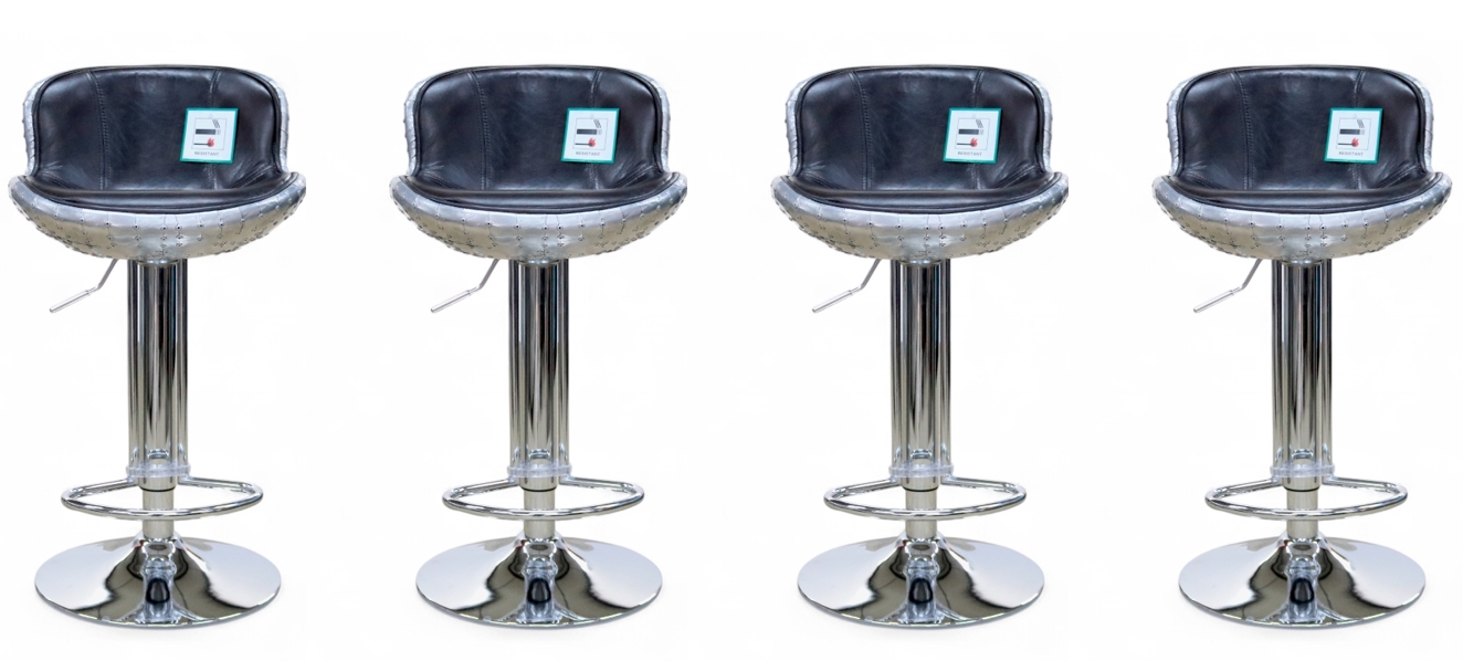 Set Of Aviator Adjustable Swivel Breakfast Bar Stools – Tobacco