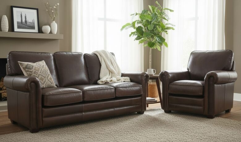 Sloane 3+1 Brown Vintage Retro Distressed Leather Sofa Suite