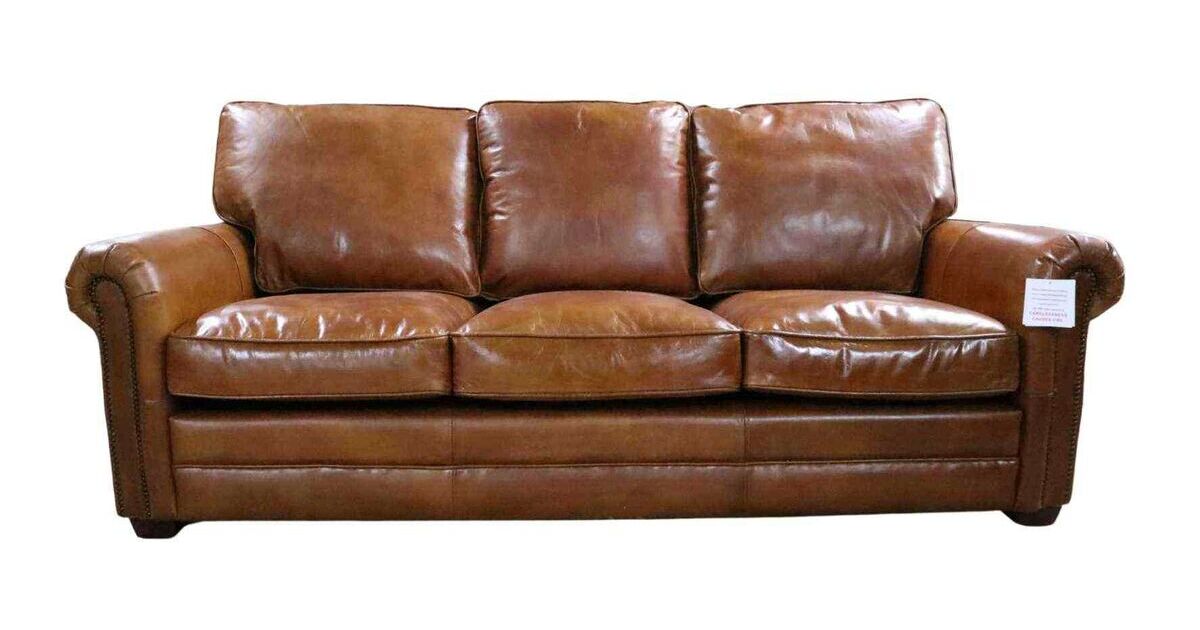 3 Seater Sofa Settee, Sloane Leather Sofa