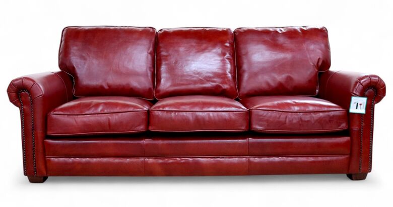 Sloane Red Vintage Retro Distressed Leather 3 Seater Sofa Settee