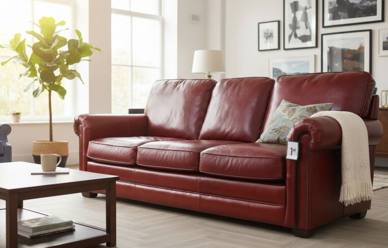 Sloane Red Vintage Retro Distressed Leather 3 Seater Sofa Settee
