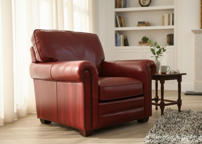 Sloane Red Vintage Retro Distressed Leather Armchair