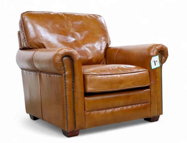 Sloane Tan Vintage Retro Distressed Leather Armchair