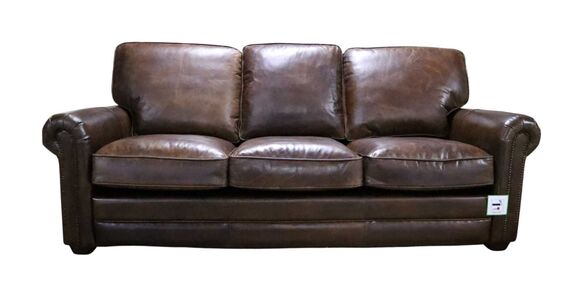 Sloane Vintage Brown Retro Distressed Leather 3 Seater Sofa Settee