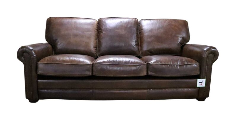 Product photograph of Sloane Brown Vintage Retro Distressed Leather 3 Seater Sofa Settee from Designer Sofas 4U