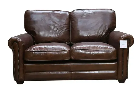 Sloane Vintage Tan Retro Distressed Leather 2 Seater Sofa Settee