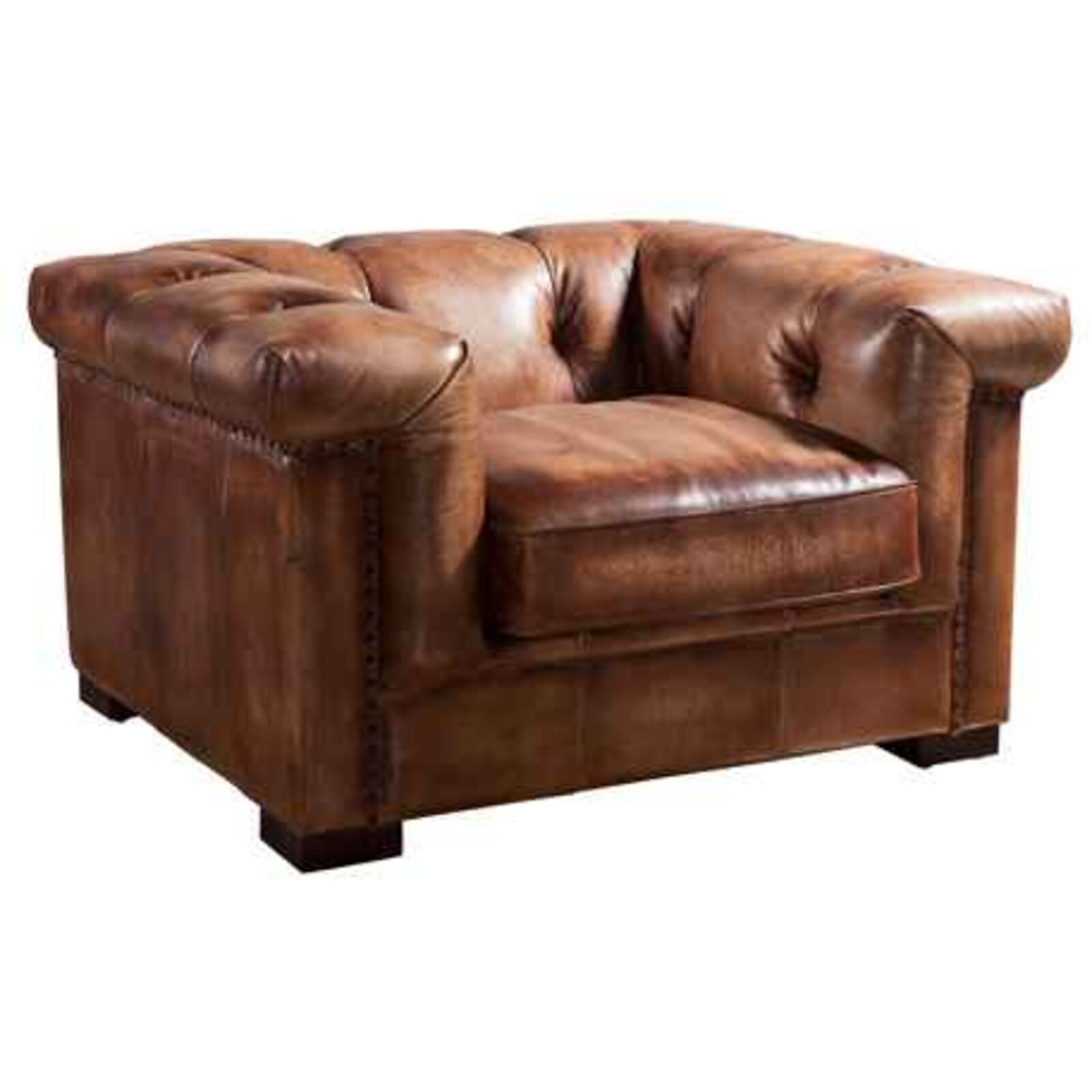 Product photograph of Somerset Chesterfield Vintage Retro Distressed Leather Armchair from Designer Sofas 4U