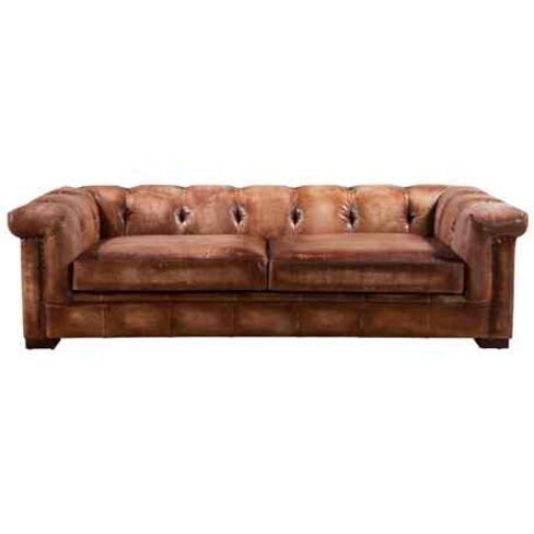 Somerset Chesterfield Vintage Retro Distressed Leather 2 Seater Settee Sofa