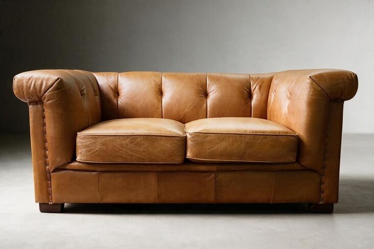 Somerset Chesterfield Vintage Tan Retro Distressed Leather 2 Seater Settee Sofa