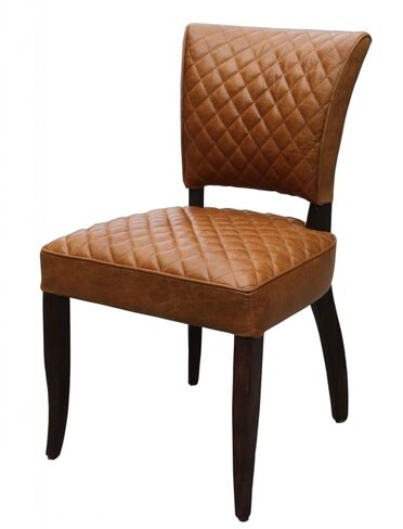 Stitched Vintage Distressed Leather Dining Chair