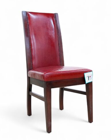 SPECIAL OFFER Studded Red Distressed Leather Dining Chair