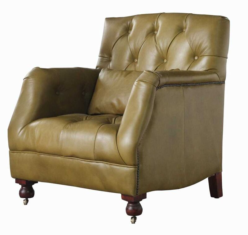 Product photograph of Tassin Vintage Moss Green Leather Armchair from Designer Sofas 4U