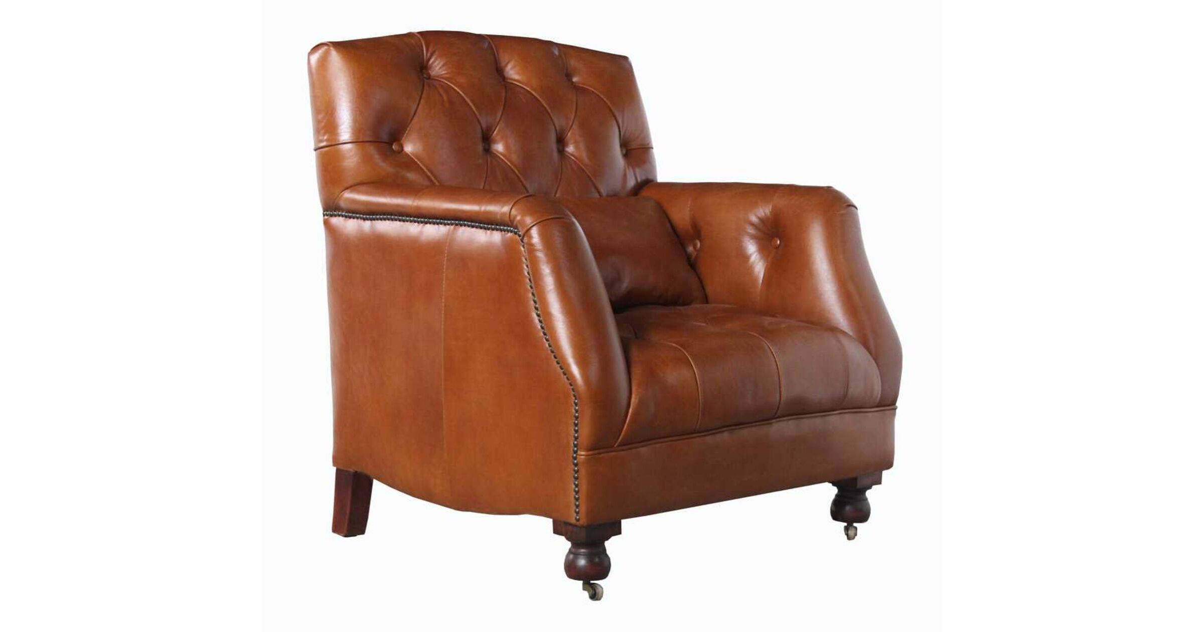 Tassin Vintage Tan Leather Armchair