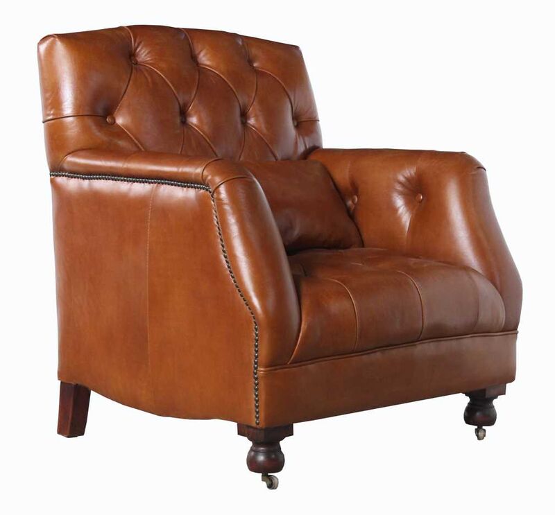 Product photograph of Tassin Vintage Tan Leather Armchair from Designer Sofas 4U