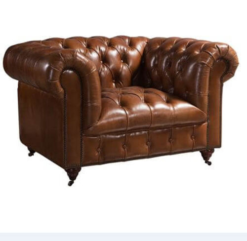 Trafalgar Chesterfield Buttoned Vintage Distressed Leather Armchair