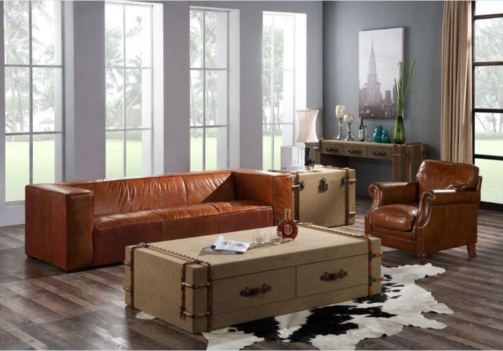 Product photograph of Tribeca Vintage Distressed Leather Sofa Suite from Designer Sofas 4U