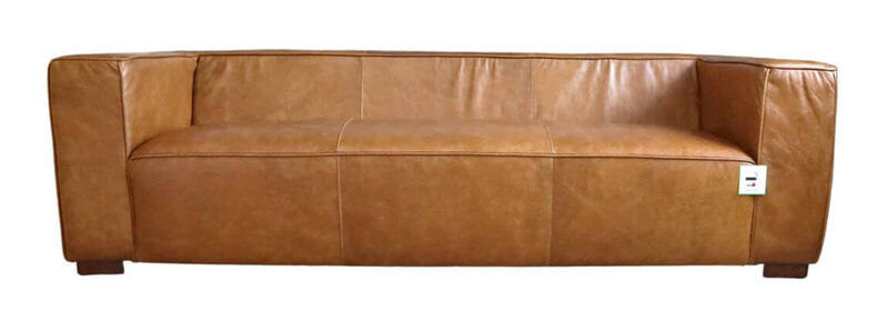 Product photograph of Tribeca Vintage Nappa Caramel Brown Leather Sofa from Designer Sofas 4U