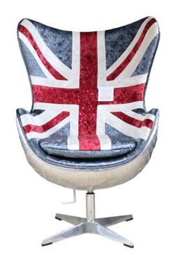 Union Jack Aluminium Back Chair