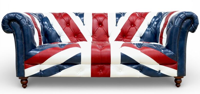 Union Jack Chesterfield 2 Seater Luxury Leather Sofa