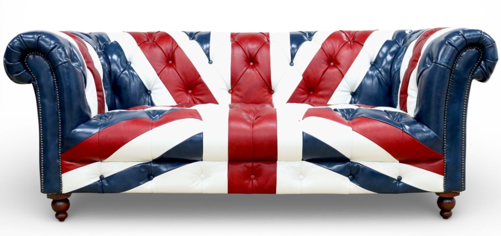 Union Jack Chesterfield 2 Seater Luxury Leather Sofa