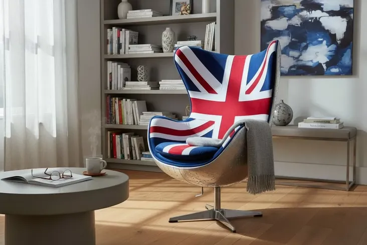 Union Jack Aviator Designer Egg Chair – Modern Statement Piece