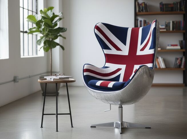 Union Jack Designer Egg Chair – Modern Statement Piece