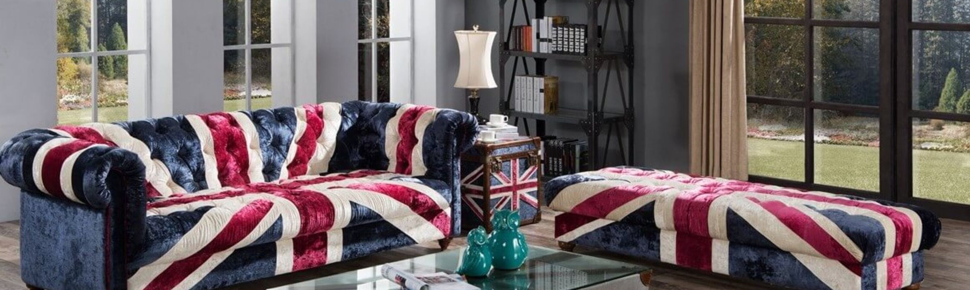 Union Jack Chesterfield Luxury Velvet Sofa
