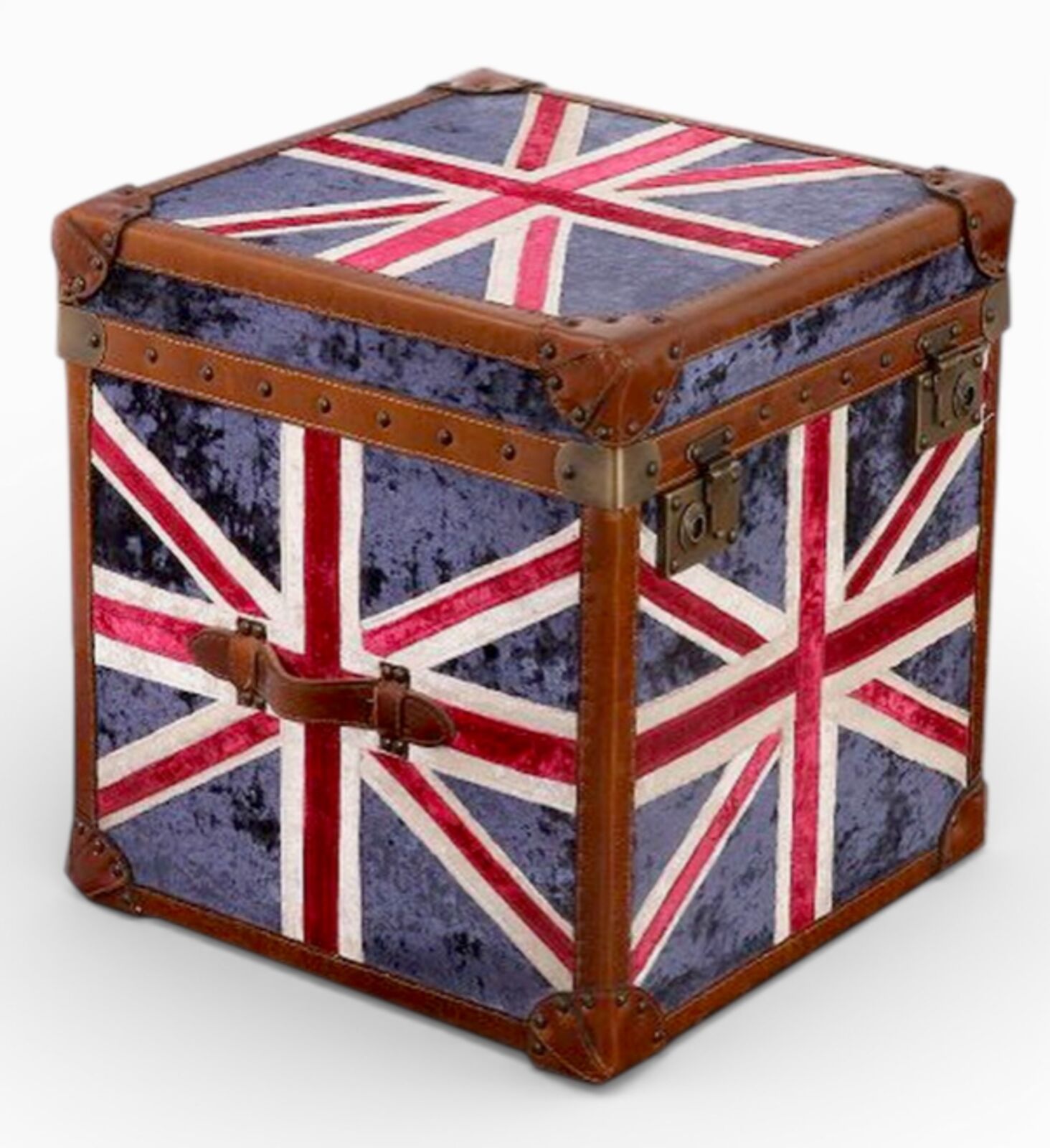Union Jack Velvet Trunk Chest