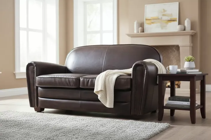 Victor 2 Seater Leather Vintage Brown Club Sofa