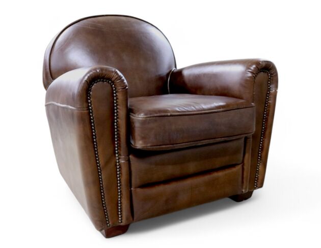 Victor Distressed Leather Vintage Brown Club Chair