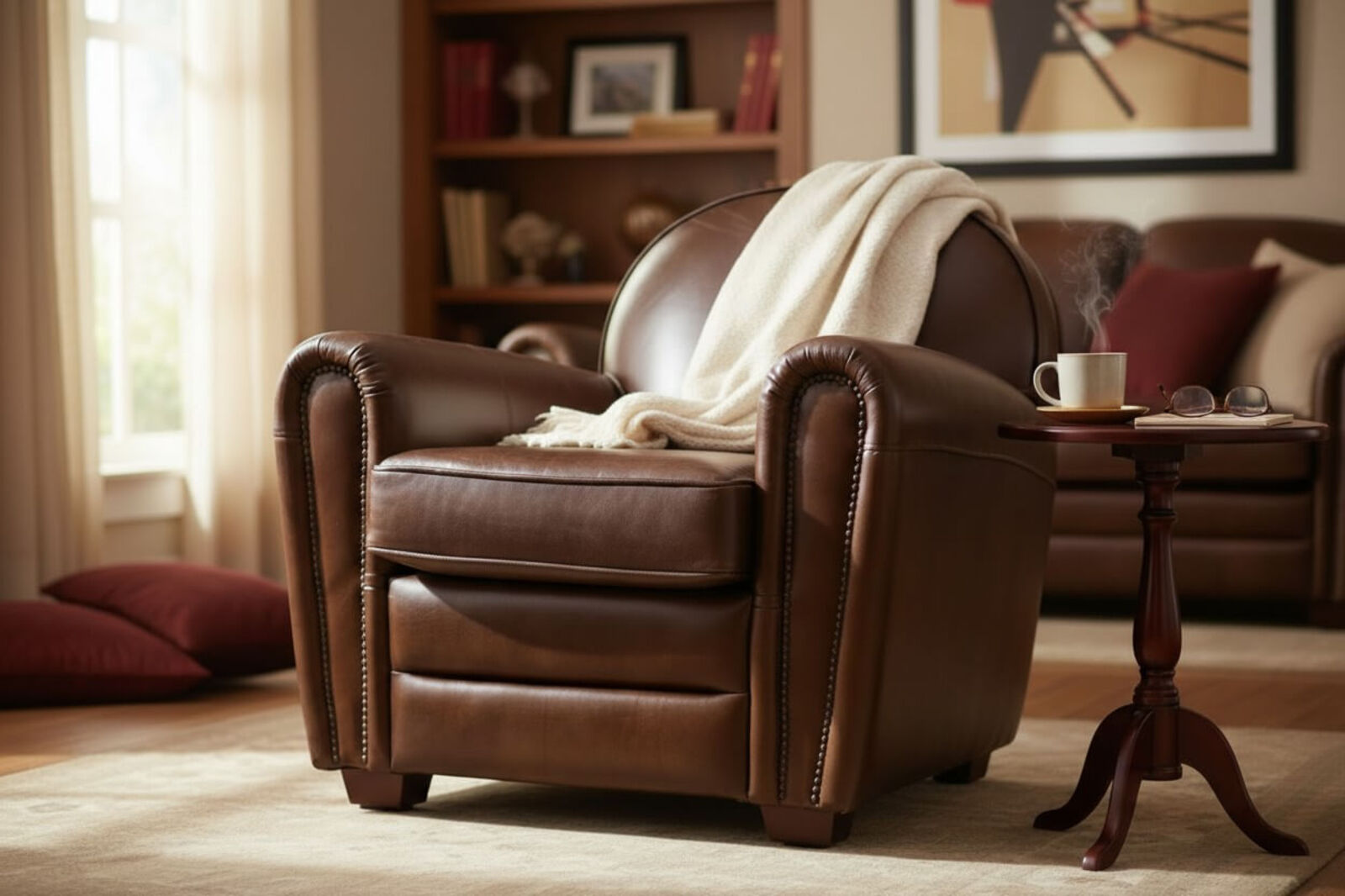 Victor Distressed Leather Vintage Brown Club Chair