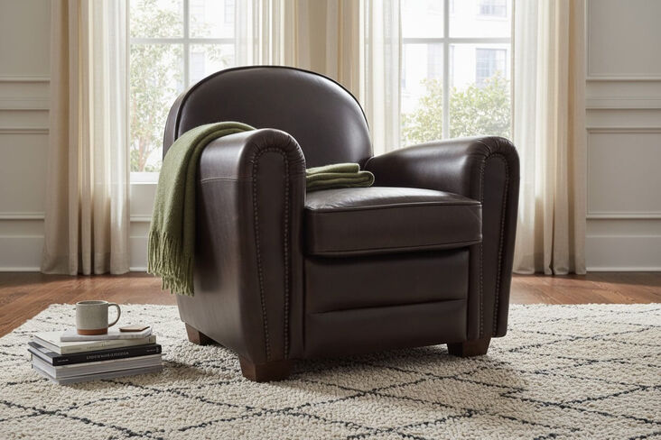 Victor Distressed Leather Vintage Tobacco Brown Club Chair