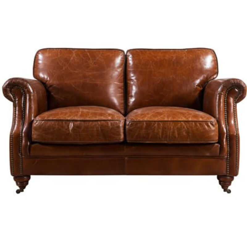 Product photograph of Luxury Vintage Distressed Leather 2 Seater Settee Sofa from Designer Sofas 4U