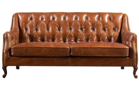 Vintage Leather Button & Stud Sofa