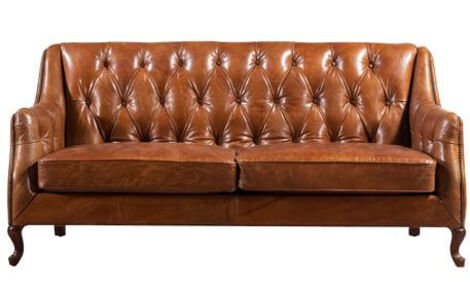 Stud 3 Seater Sofa Vintage Furniture, Leather Studded Furniture