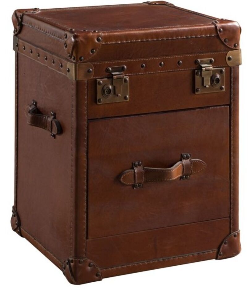 Vintage Leather Small Trunk