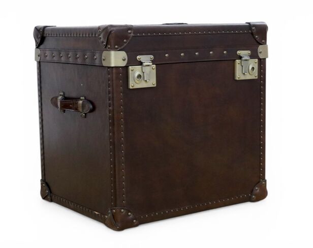 Vintage Leather Storage Trunk / Chest Brown