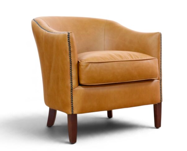 Vintage Leather Tub Chair Nappa Caramel Tan