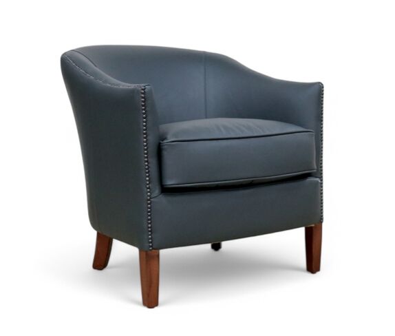 Vintage Leather Tub Chair Nappa Grey