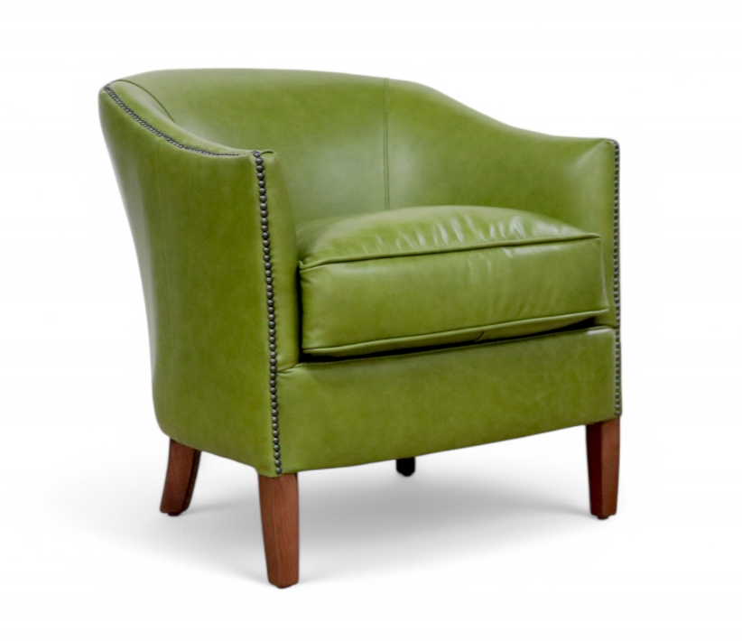 Vintage Leather Tub Chair Nappa Olive Green