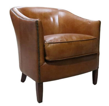 Vintage Leather Tub Chair Tan