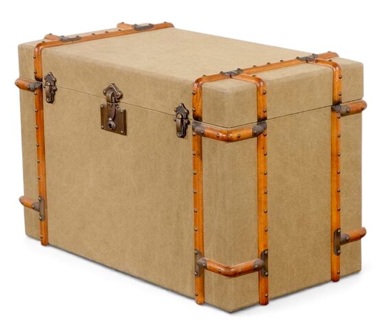 Vintage Medium Trunk / Storage Canvas Chest