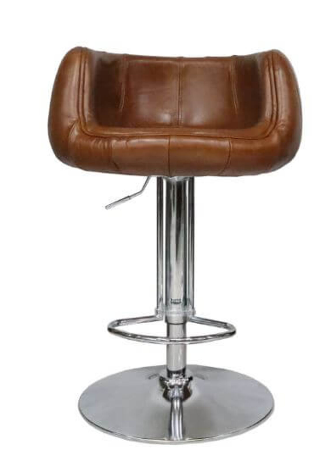 Product photograph of Vintage Tan Distressed Leather Barstool from Designer Sofas 4U