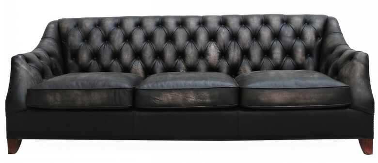 Viscount William Vintage Distressed Leather 3 Seater Sofa