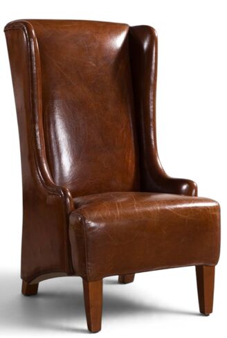 Viva Vintage Leather Wingback Chair – High Back Fireside Armchair