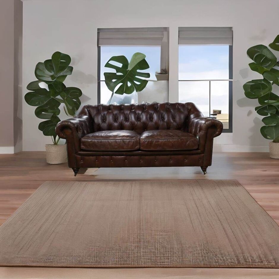 Wellington Chesterfield 2 Seater Sofa Vintage Brown Distressed Real Leather 20231219 84511525