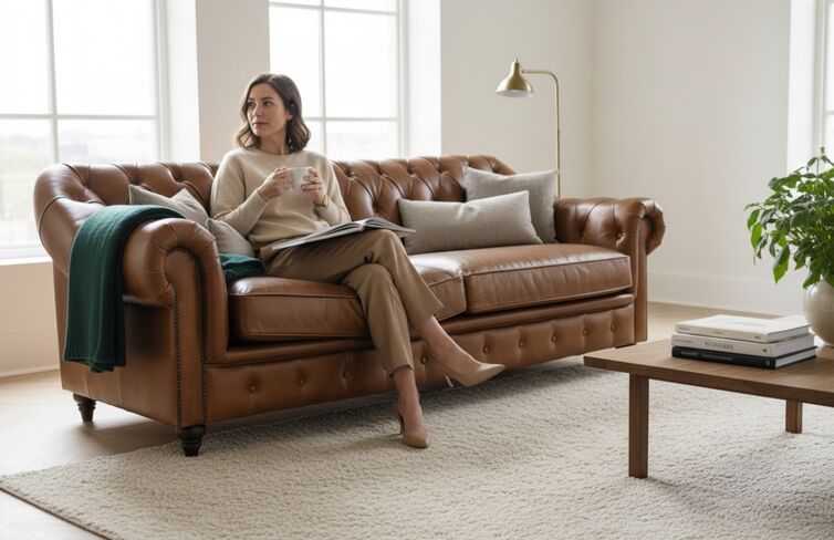 Wellington Chesterfield Tan Vintage Distressed Leather 3 Seater Sofa