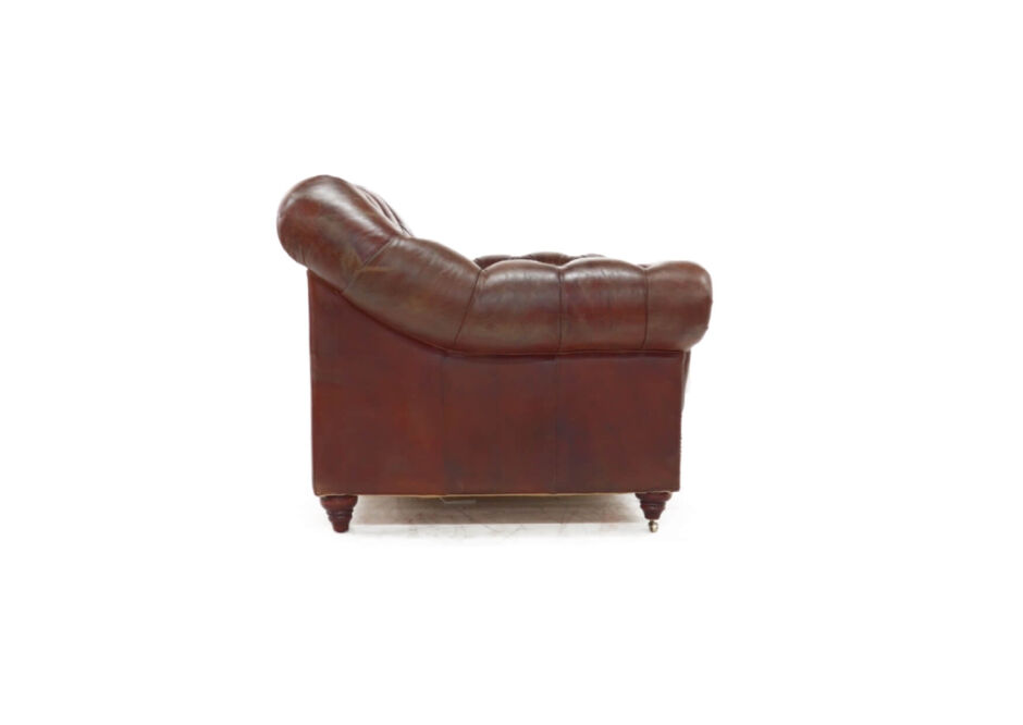 Wellington Chesterfield Vintage Brown Distressed Leather 2 Seater Sofa 5