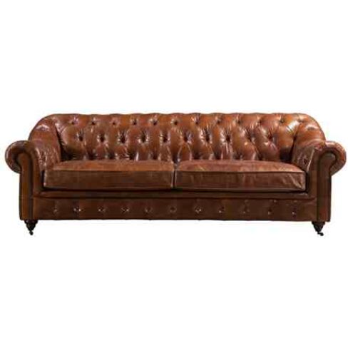 Wellington Chesterfield Vintage Distressed Leather 3 Seater Sofa