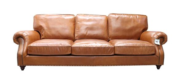 Westminster Tan Vintage Distressed Leather 3 Seater Settee Sofa